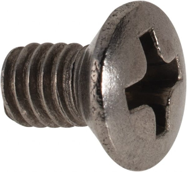 Value Collection - M4x0.70 Metric Coarse, 6mm OAL Phillips Drive Machine Screw - Oval Head, Grade 18-8 & A2 Stainless Steel, Uncoated, Without Washer - Exact Tooling