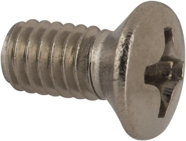 Value Collection - M4x0.70 Metric Coarse, 8mm OAL Phillips Drive Machine Screw - Oval Head, Grade 18-8 & A2 Stainless Steel, Uncoated, Without Washer - Exact Tooling