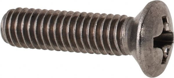 Value Collection - M4x0.70 Metric Coarse, 16mm OAL Phillips Drive Machine Screw - Oval Head, Grade 18-8 & A2 Stainless Steel, Uncoated, Without Washer - Exact Tooling