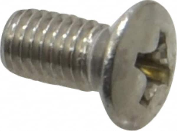 Value Collection - M5x0.80 Metric Coarse, 10mm OAL Phillips Drive Machine Screw - Oval Head, Grade 18-8 & A2 Stainless Steel, Uncoated, Without Washer - Exact Tooling
