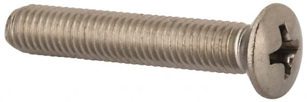 Value Collection - M5x0.80 Metric Coarse, 30mm OAL Phillips Drive Machine Screw - Oval Head, Grade 18-8 & A2 Stainless Steel, Uncoated, Without Washer - Exact Tooling