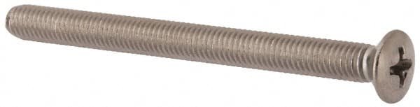Value Collection - M5x0.80 Metric Coarse, 60mm OAL Phillips Drive Machine Screw - Oval Head, Grade 18-8 & A2 Stainless Steel, Uncoated, Without Washer - Exact Tooling