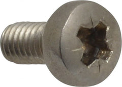 Value Collection - M4x0.70 Metric Coarse, 8mm Length Under Head Pozidriv Drive Machine Screw - Pan Head, Grade 18-8 & A2 Stainless Steel, Uncoated, Without Washer - Exact Tooling
