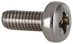 Value Collection - M3.5x0.60 Metric Coarse, 5mm Length Under Head Pozidriv Drive Machine Screw - Pan Head, Grade 18-8 & A2 Stainless Steel, Uncoated, Without Washer - Exact Tooling