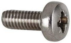 Value Collection - M5x0.80 Metric Coarse, 10mm Length Under Head Pozidriv Drive Machine Screw - Pan Head, Grade 18-8 & A2 Stainless Steel, Uncoated, Without Washer - Exact Tooling