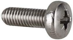 Value Collection - M6x1.00 Metric Coarse, 16mm Length Under Head Pozidriv Drive Machine Screw - Pan Head, Grade 18-8 & A2 Stainless Steel, Uncoated, Without Washer - Exact Tooling