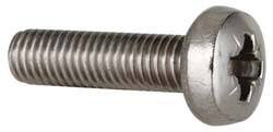 Value Collection - M8x1.25 Metric Coarse, 30mm Length Under Head Pozidriv Drive Machine Screw - Pan Head, Grade 18-8 & A2 Stainless Steel, Uncoated, Without Washer - Exact Tooling