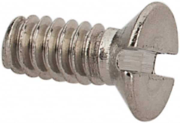 Value Collection - M1.6x0.35 Metric Coarse, 4mm OAL Slotted Drive Machine Screw - Flat Head, Grade 316 & A4 Stainless Steel, Uncoated, Without Washer - Exact Tooling