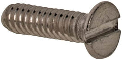 Value Collection - M1.6x0.35 Metric Coarse, 6mm OAL Slotted Drive Machine Screw - Flat Head, Grade 316 & A4 Stainless Steel, Uncoated, Without Washer - Exact Tooling