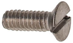 Value Collection - M2x0.40 Metric Coarse, 6mm OAL Slotted Drive Machine Screw - Flat Head, Grade 316 & A4 Stainless Steel, Uncoated, Without Washer - Exact Tooling