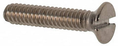 Value Collection - M2x0.40 Metric Coarse, 10mm OAL Slotted Drive Machine Screw - Flat Head, Grade 316 & A4 Stainless Steel, Uncoated, Without Washer - Exact Tooling