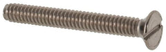 Value Collection - M2x0.40 Metric Coarse, 16mm OAL Slotted Drive Machine Screw - Flat Head, Grade 316 & A4 Stainless Steel, Uncoated, Without Washer - Exact Tooling
