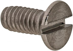 Value Collection - M2.5x0.45 Metric Coarse, 6mm OAL Slotted Drive Machine Screw - Flat Head, Grade 316 & A4 Stainless Steel, Uncoated, Without Washer - Exact Tooling
