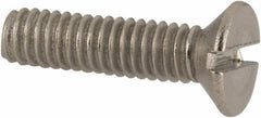 Value Collection - M2.5x0.45 Metric Coarse, 10mm OAL Slotted Drive Machine Screw - Flat Head, Grade 316 & A4 Stainless Steel, Uncoated, Without Washer - Exact Tooling