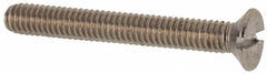 Value Collection - M2.5x0.45 Metric Coarse, 20mm OAL Slotted Drive Machine Screw - Flat Head, Grade 316 & A4 Stainless Steel, Uncoated, Without Washer - Exact Tooling