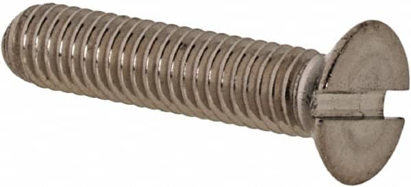 Value Collection - M3x0.50 Metric Coarse, 14mm OAL Slotted Drive Machine Screw - Flat Head, Grade 316 & A4 Stainless Steel, Uncoated, Without Washer - Exact Tooling