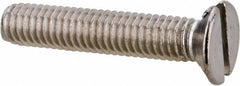 Value Collection - M3x0.50 Metric Coarse, 16mm OAL Slotted Drive Machine Screw - Flat Head, Grade 316 & A4 Stainless Steel, Uncoated, Without Washer - Exact Tooling