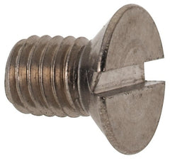 Value Collection - M5x0.80 Metric Coarse, 8mm OAL Slotted Drive Machine Screw - Flat Head, Grade 316 & A4 Stainless Steel, Uncoated, Without Washer - Exact Tooling
