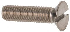 Value Collection - M5x0.80 Metric Coarse, 20mm OAL Slotted Drive Machine Screw - Flat Head, Grade 316 & A4 Stainless Steel, Uncoated, Without Washer - Exact Tooling