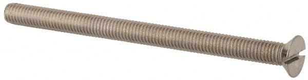 Value Collection - M5x0.80, 70mm OAL Slotted Drive Machine Screw - Flat Head, Grade 316 & A4 Stainless Steel, Uncoated, Without Washer - Exact Tooling