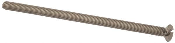 Value Collection - M5x0.80 Metric Coarse, 100mm OAL Slotted Drive Machine Screw - Flat Head, Grade 316 & A4 Stainless Steel, Uncoated, Without Washer - Exact Tooling