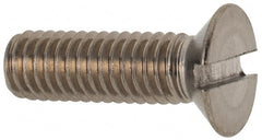 Value Collection - M6x1.00 Metric Coarse, 20mm OAL Slotted Drive Machine Screw - Flat Head, Grade 316 & A4 Stainless Steel, Uncoated, Without Washer - Exact Tooling