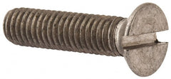 Value Collection - M6x1.00 Metric Coarse, 30mm OAL Slotted Drive Machine Screw - Flat Head, Grade 316 & A4 Stainless Steel, Uncoated, Without Washer - Exact Tooling