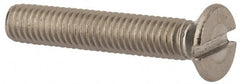 Value Collection - M6x1.00 Metric Coarse, 35mm OAL Slotted Drive Machine Screw - Flat Head, Grade 316 & A4 Stainless Steel, Uncoated, Without Washer - Exact Tooling