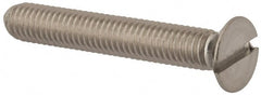 Value Collection - M6x1.00 Metric Coarse, 40mm OAL Slotted Drive Machine Screw - Flat Head, Grade 316 & A4 Stainless Steel, Uncoated, Without Washer - Exact Tooling