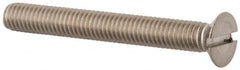 Value Collection - M6x1.00 Metric Coarse, 50mm OAL Slotted Drive Machine Screw - Flat Head, Grade 316 & A4 Stainless Steel, Uncoated, Without Washer - Exact Tooling