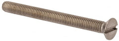 Value Collection - M6x1.00 Metric Coarse, 65mm OAL Slotted Drive Machine Screw - Flat Head, Grade 316 & A4 Stainless Steel, Uncoated, Without Washer - Exact Tooling