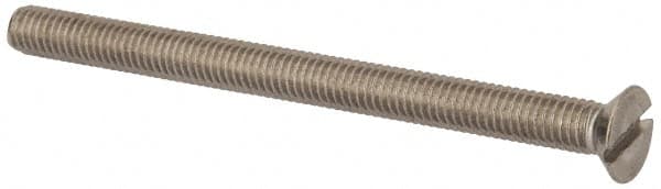 Value Collection - M6x1.00 Metric Coarse, 80mm OAL Slotted Drive Machine Screw - Flat Head, Grade 316 & A4 Stainless Steel, Uncoated, Without Washer - Exact Tooling