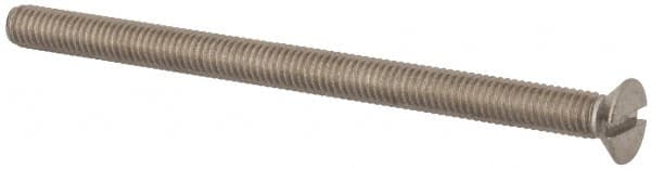 Value Collection - M6x1.00 Metric Coarse, 90mm OAL Slotted Drive Machine Screw - Flat Head, Grade 316 & A4 Stainless Steel, Uncoated, Without Washer - Exact Tooling