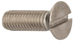 Value Collection - M8x1.25 Metric Coarse, 25mm OAL Slotted Drive Machine Screw - Flat Head, Grade 316 & A4 Stainless Steel, Uncoated, Without Washer - Exact Tooling