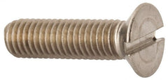 Value Collection - M8x1.25 Metric Coarse, 30mm OAL Slotted Drive Machine Screw - Flat Head, Grade 316 & A4 Stainless Steel, Uncoated, Without Washer - Exact Tooling