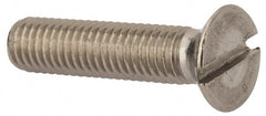 Value Collection - M8x1.25 Metric Coarse, 35mm OAL Slotted Drive Machine Screw - Flat Head, Grade 316 & A4 Stainless Steel, Uncoated, Without Washer - Exact Tooling