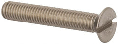 Value Collection - M8x1.25 Metric Coarse, 50mm OAL Slotted Drive Machine Screw - Flat Head, Grade 316 & A4 Stainless Steel, Uncoated, Without Washer - Exact Tooling