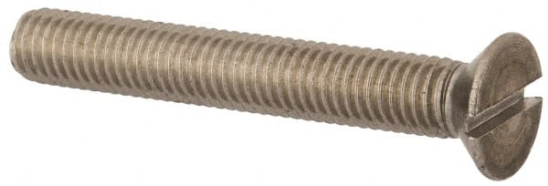 Value Collection - M8x1.25, 55mm OAL Slotted Drive Machine Screw - Flat Head, Grade 316 & A4 Stainless Steel, Uncoated, Without Washer - Exact Tooling
