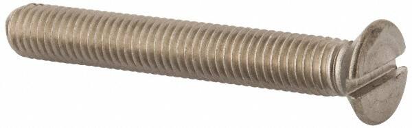 Value Collection - M8x1.25 Metric Coarse, 60mm OAL Slotted Drive Machine Screw - Flat Head, Grade 316 & A4 Stainless Steel, Uncoated, Without Washer - Exact Tooling
