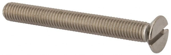 Value Collection - M8x1.25 Metric Coarse, 70mm OAL Slotted Drive Machine Screw - Flat Head, Grade 316 & A4 Stainless Steel, Uncoated, Without Washer - Exact Tooling