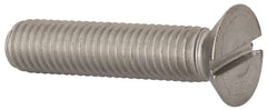 Value Collection - M10x1.50 Metric Coarse, 45mm OAL Slotted Drive Machine Screw - Flat Head, Grade 316 & A4 Stainless Steel, Uncoated, Without Washer - Exact Tooling