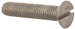 Value Collection - M10x1.50 Metric Coarse, 50mm OAL Slotted Drive Machine Screw - Flat Head, Grade 316 & A4 Stainless Steel, Uncoated, Without Washer - Exact Tooling