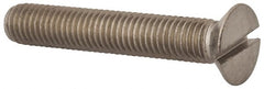 Value Collection - M10x1.50 Metric Coarse, 60mm OAL Slotted Drive Machine Screw - Flat Head, Grade 316 & A4 Stainless Steel, Uncoated, Without Washer - Exact Tooling