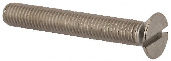 Value Collection - M10x1.50, 70mm OAL Slotted Drive Machine Screw - Flat Head, Grade 316 & A4 Stainless Steel, Uncoated, Without Washer - Exact Tooling