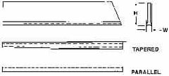 Empire - 3/16 Inch Wide x 1-1/8 Inch High x 6-1/2 Inch Long, Tapered Blade, Cutoff Blade - C6 Grade, Bright Finish - Exact Tooling