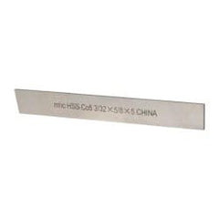 Interstate - 3/32 Inch Wide x 5/8 Inch High x 5 Inch Long, Parallel Cutoff Blade - M35 Grade, Bright Finish - Exact Tooling