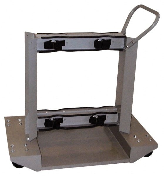 Made in USA - 24" Long x 40" Wide x 31" High, Gas Four Cylinder Wheeled Cart - Fits 4, 5, 6, 7, 8, 9, 10, 11, 12" Diameter Cylinders - Exact Tooling