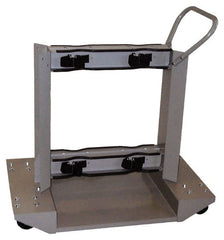 Made in USA - 24" Long x 40" Wide x 31" High, Gas Four Cylinder Wheeled Cart - Fits 4, 5, 6, 7, 8, 9, 10, 11, 12" Diameter Cylinders - Exact Tooling