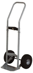 Made in USA - 47" OAH Cylinder Hand Truck - Swept Back Handle, Steel, Full Pneumatic Wheels - Exact Tooling