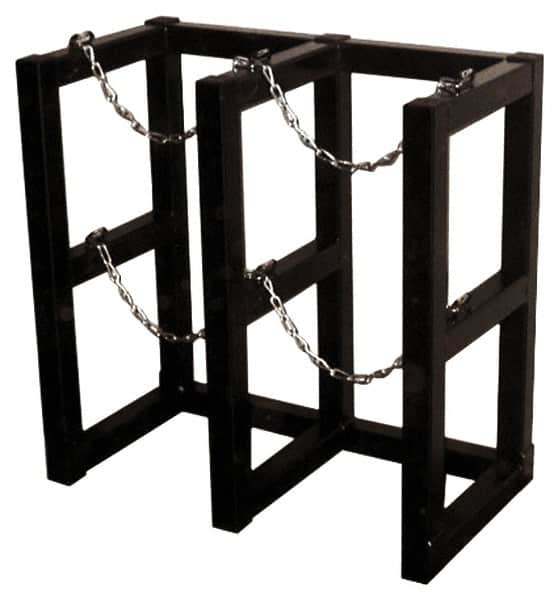 Made in USA - 28" Long x 30" Wide x 30" High, Gas Four Cylinder Tube Rack - Fits 4, 5, 6, 7, 8, 9, 10, 11, 12" Diameter Cylinders - Exact Tooling